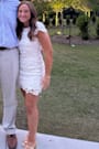 Romance Language White Backless Lace Dress