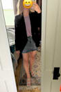 Tayana Light Wash Studded Denim Mini Skirt