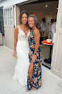 Elegant Admiration Navy Blue Floral One-Shoulder Maxi Dress