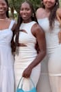 Brenda White Cutout Bodycon Midi Dress