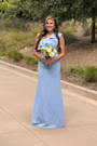 Last Forever Powder Blue One-Shoulder Ruffle Maxi Dress