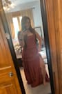 Compelling Romantic Rusty Rose Ruffled Tiered Maxi Dress