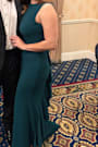 Exquisite Refinement Emerald Backless Bow Ruffled Maxi Dress