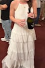 Came For Cocktails White Pleated Tiered Lace Maxi Dress