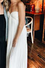 Remley White Pleated Strapless Maxi Dress