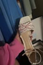 Vivienne White Ankle Strap Low Heel Sandals