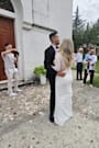 Brooks White Lace Boat Neck Mermaid Maxi Dress