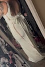 Loving Fate White Bow Square Neck Backless Maxi Dress
