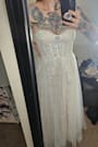 Colette White and Beige Lace Bustier Maxi Dress