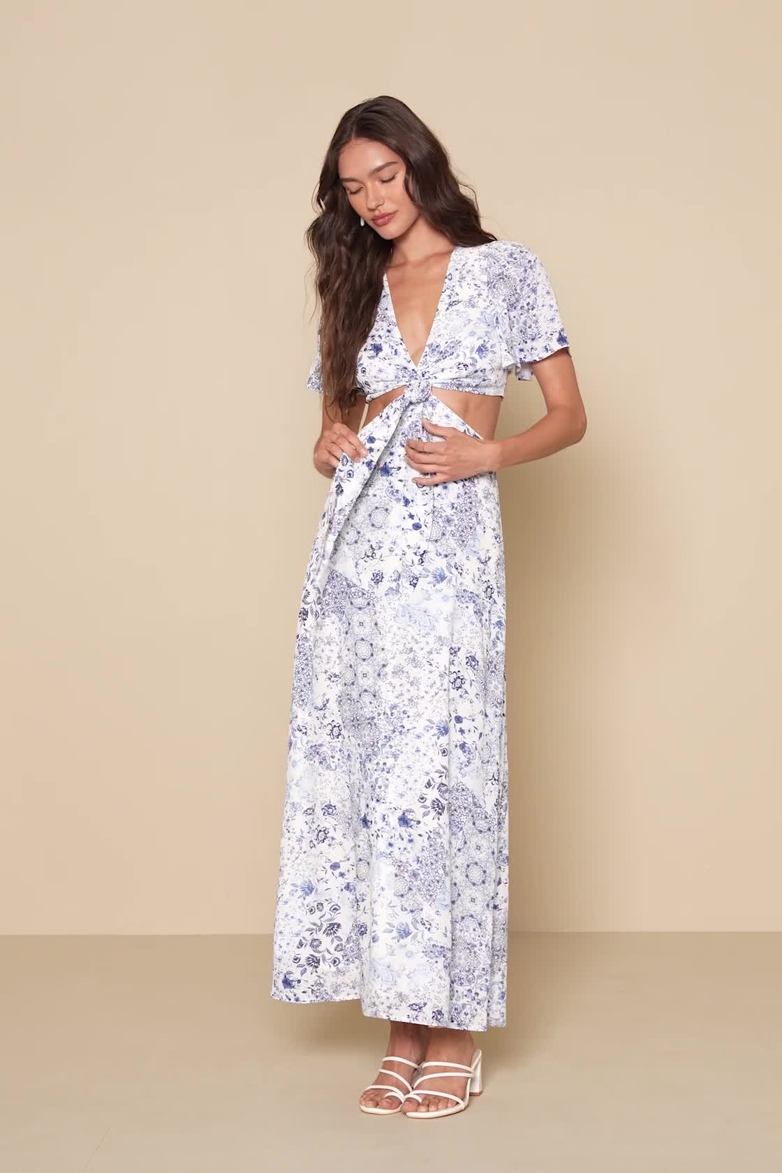 chinese dress ladies Floral-print Cali Maxi Summer Party Dress main image 0