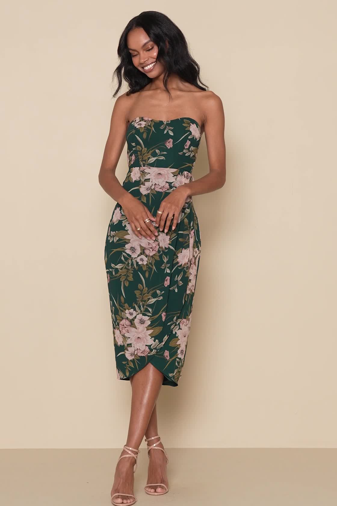 Strapless cocktail dress sales