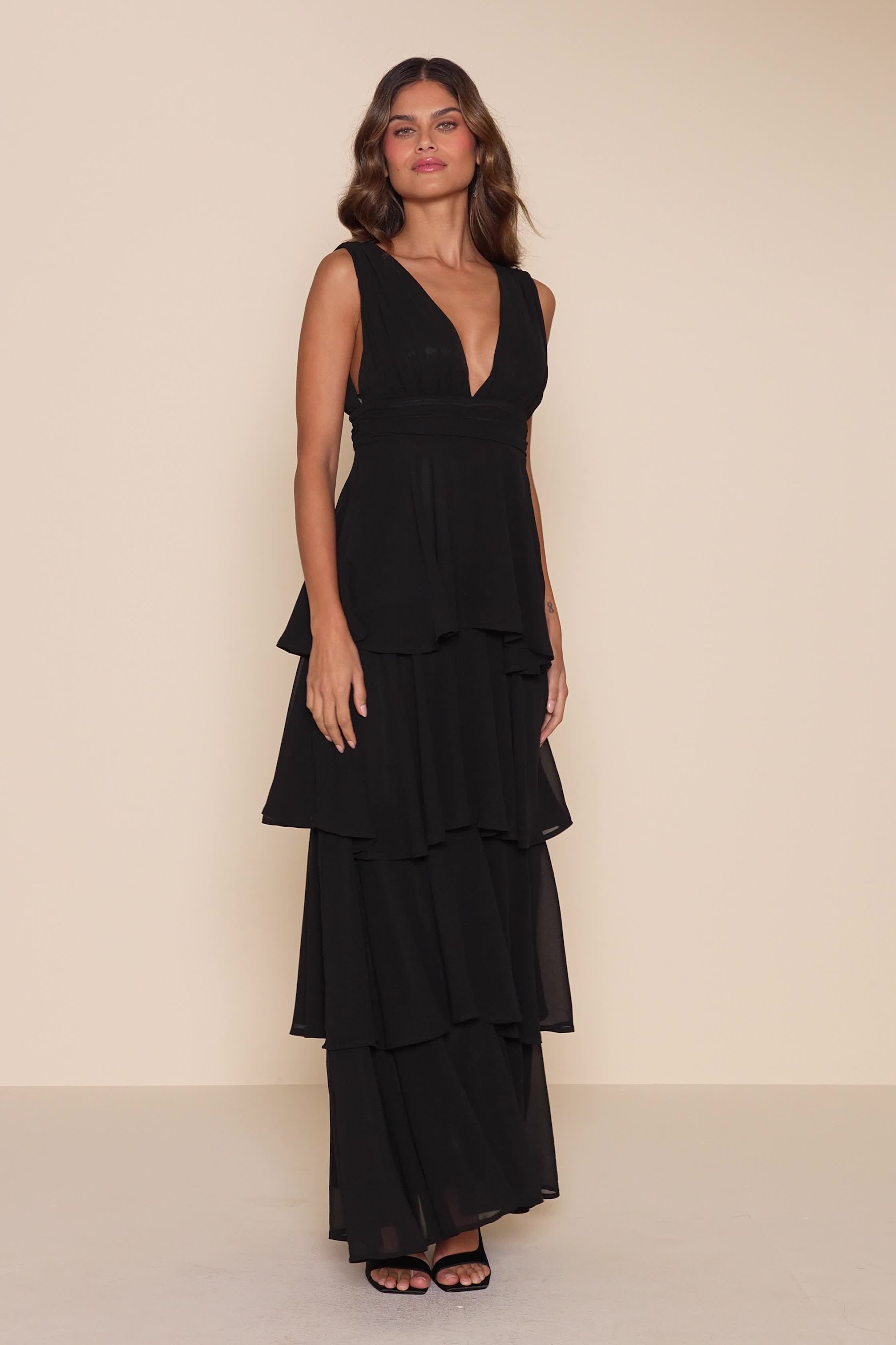open lace back dress Long Black Prom Dress with Contrasting Beads -PromGirl Black/Rose Gold / 2XLarge