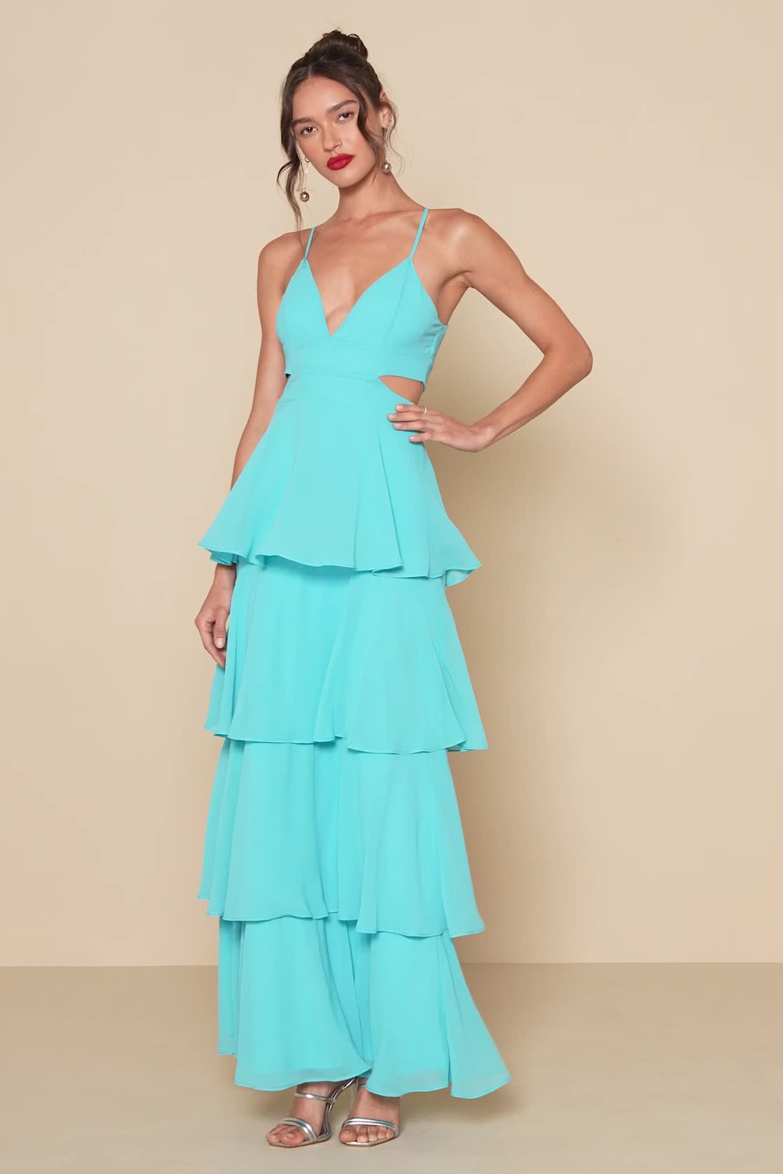 Lulus Tier and Now ティアード マキシドレス Hot Pink Maxi Dress - Tiered Maxi Dress - Tie-Back Dress - Lulus