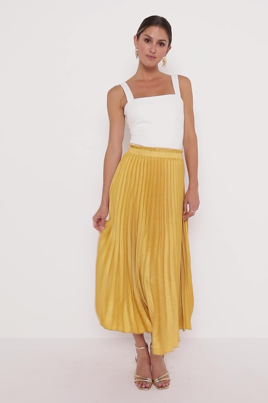 Yellow Pleated Maxi Skirt Lulus Burgundy Satin Skirt Chic Pleated