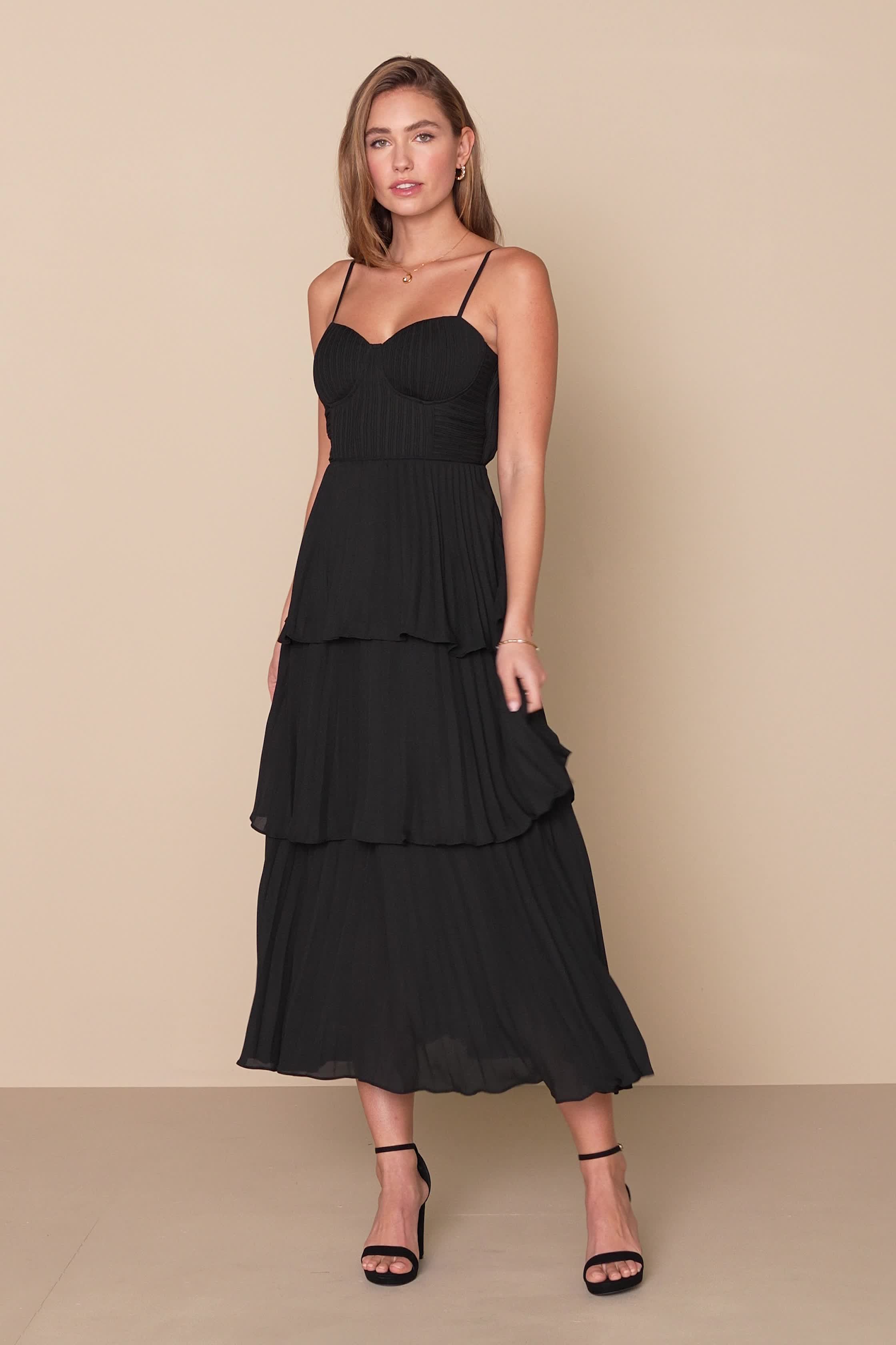 AMERI LUSTER TIERED LAYERED DRESS S Ameri LUSTER TIERED LAYERED DRESS
