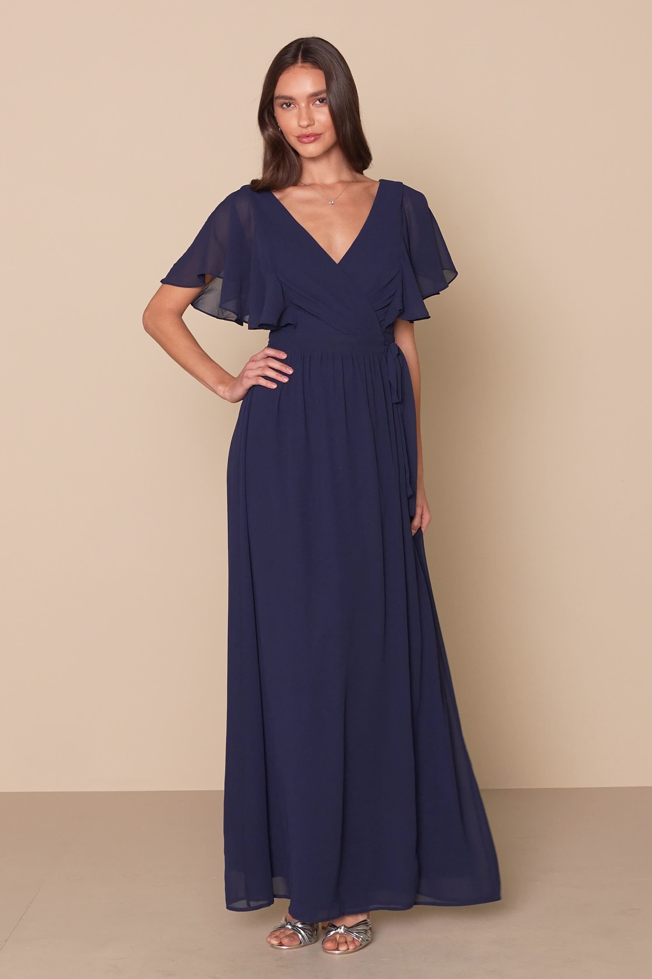 Burgundy Flutter Sleeve Dress Wrap Maxi Dress Maxi Dress Lulus