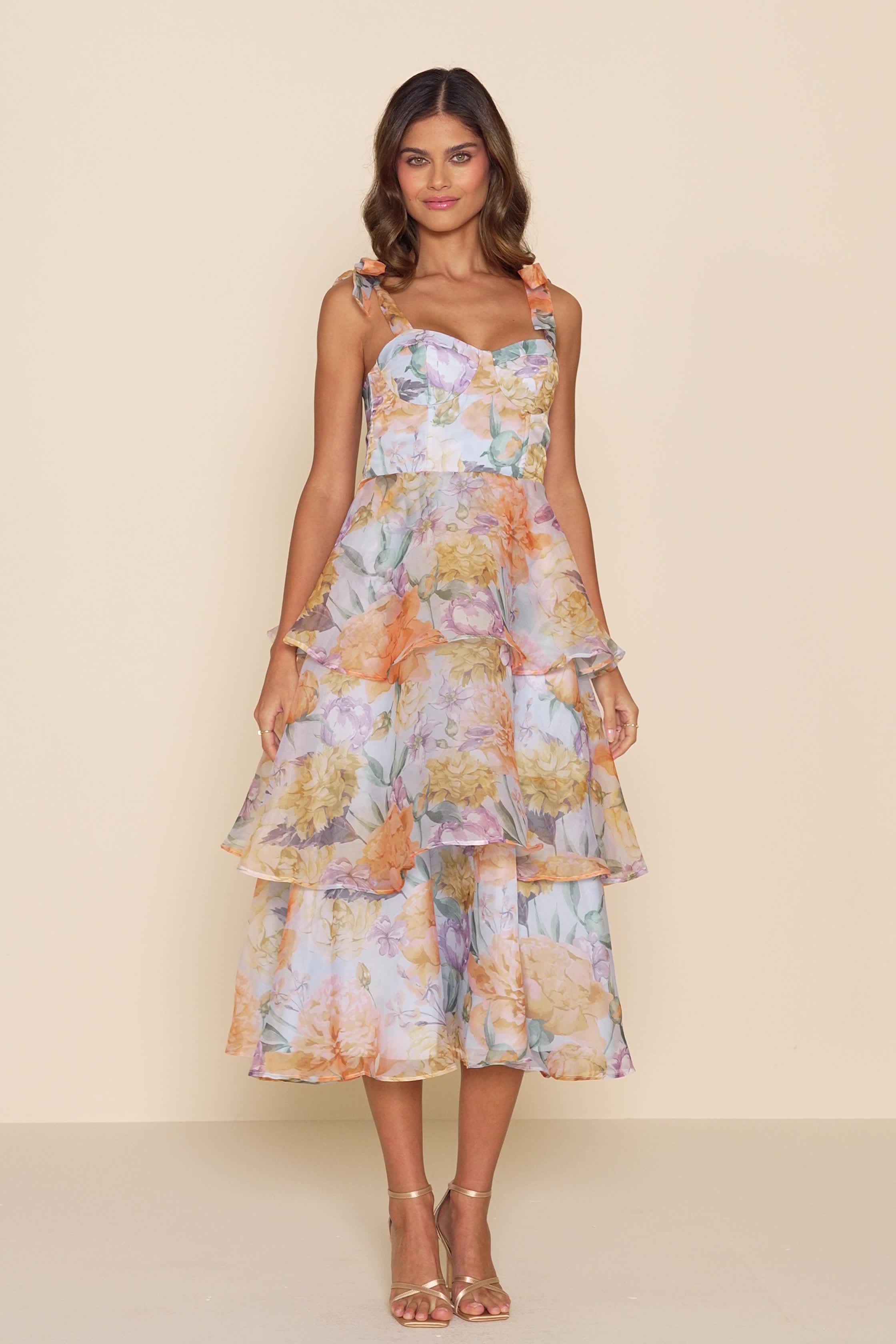 sachin and babi light blue dress Standards & Practices Plus Size Gray Floral Print Chiffon Kimono Wrap Maxi  Dress - Olivia