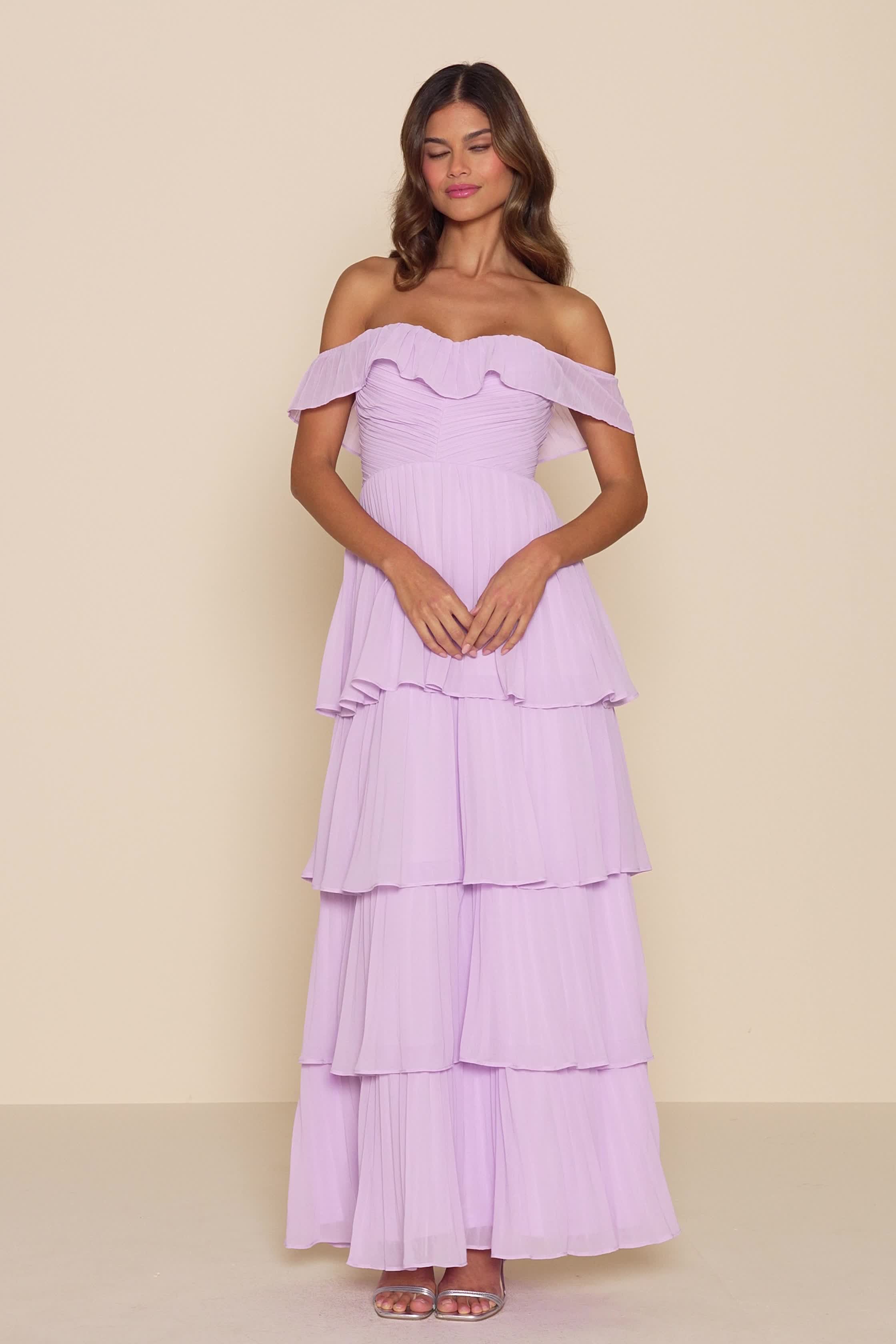 Lavender Bridesmaid Dress - Pleated Maxi Dress - OTS Maxi Dress
