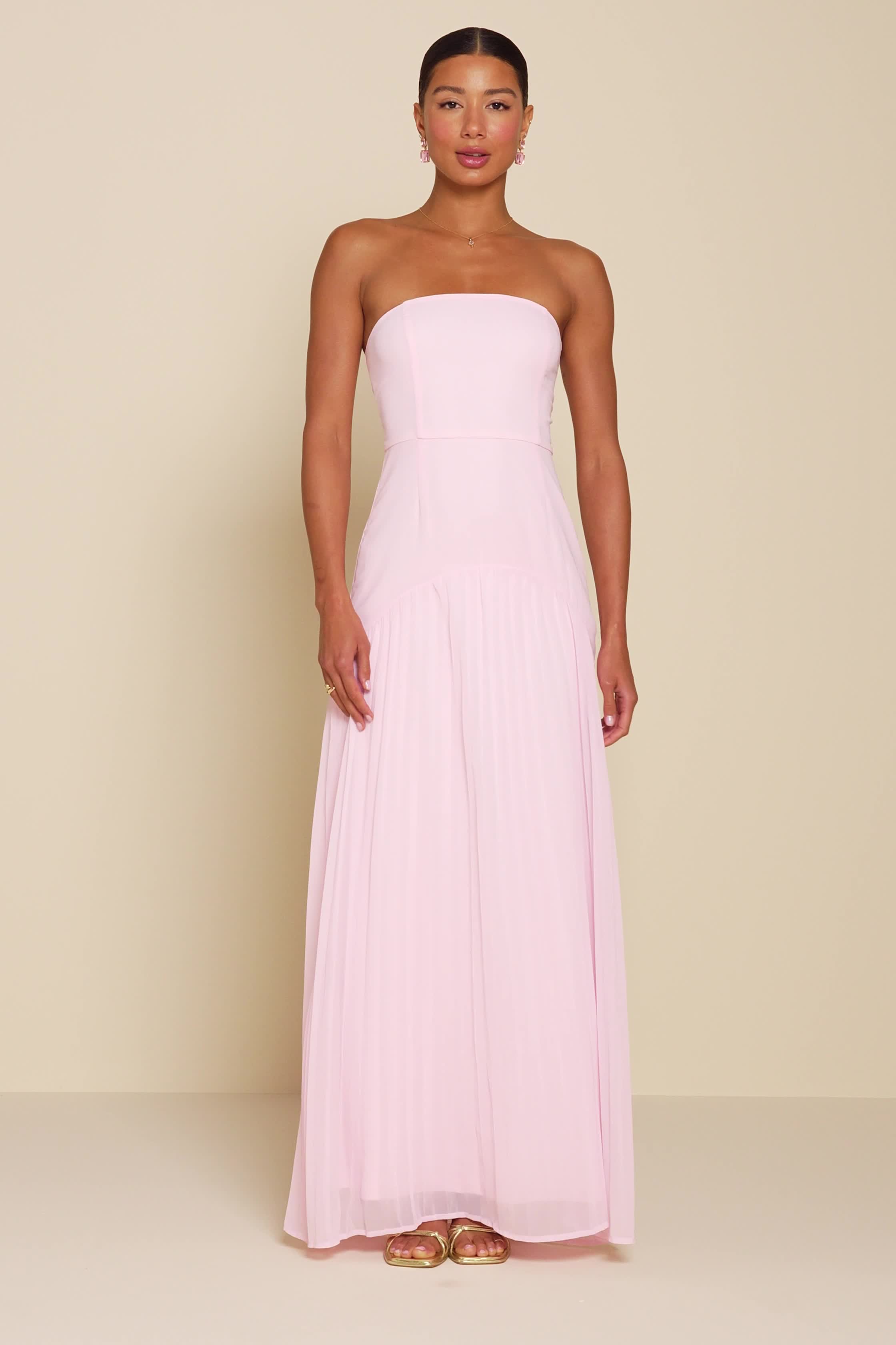 light pink drop waist dress Jacinda Drop Waist Maxi Dress