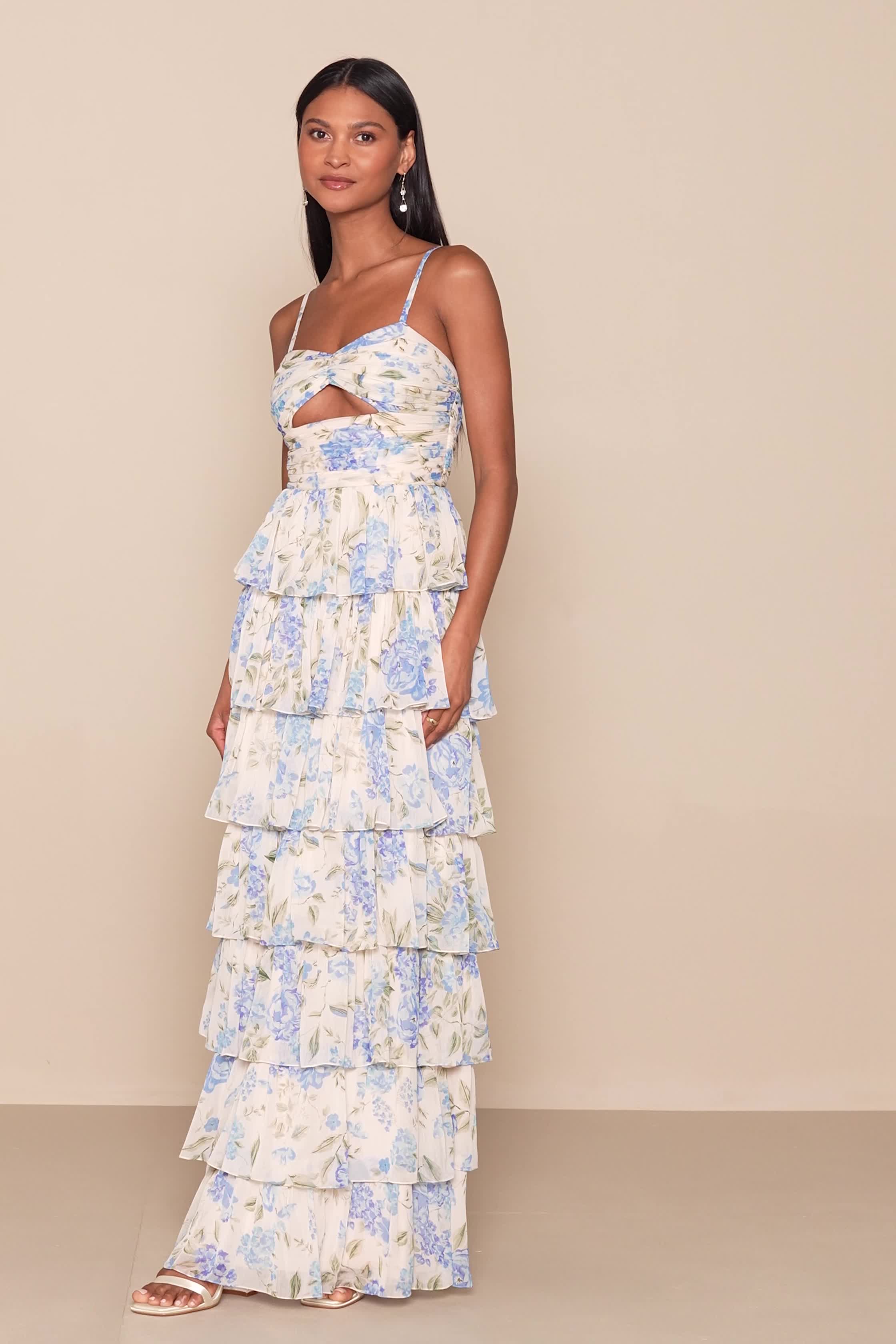 Peach Ruch Maxi Dress - Cutout Maxi Dress - Tiered Maxi Dress - Lulus