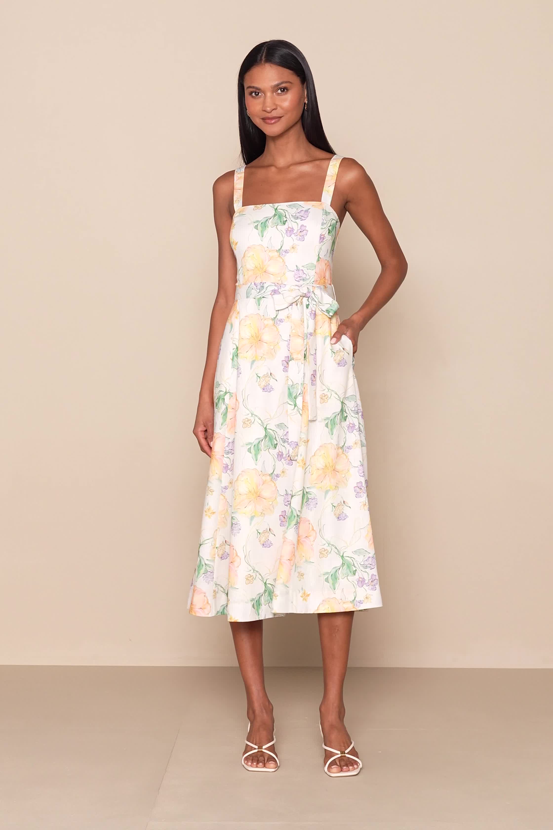 hot pink tea length dress The Hot Pink Dress – True Blue Boutique main image 0