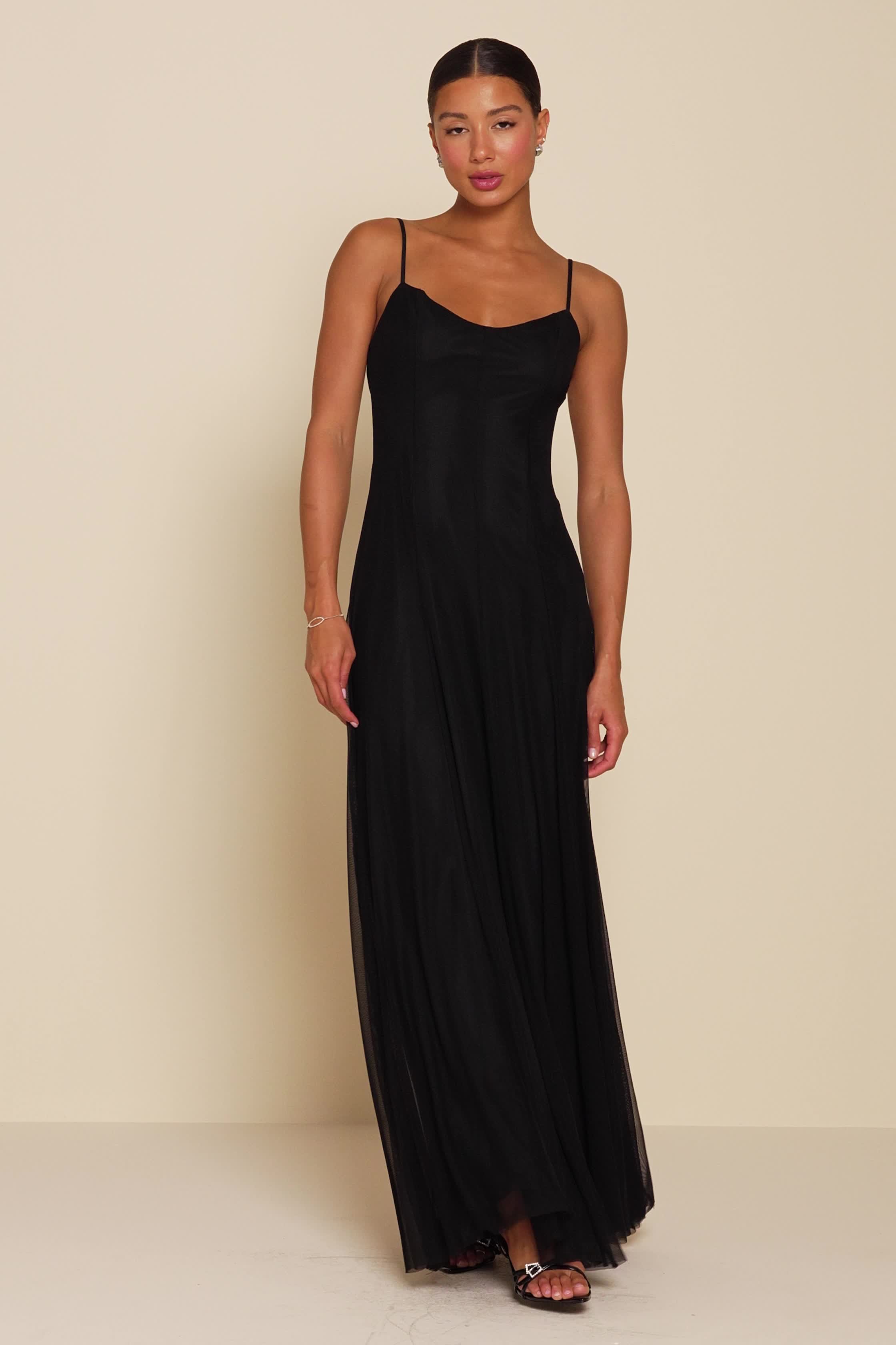Lulus | Black Mesh Sleeveless Maxi Dress | Womens | Medium (Available in XXS, XS, S, L, XL) | 100% Polyester