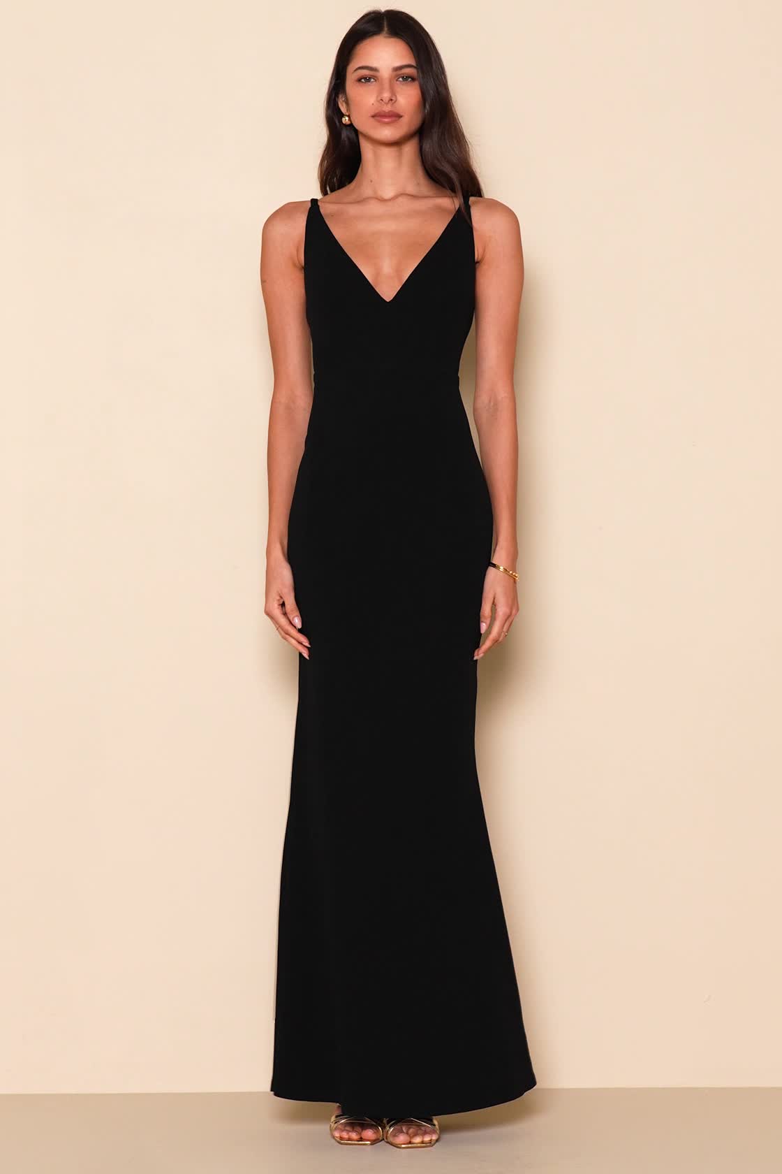 Melora Black Sleeveless Maxi Dress