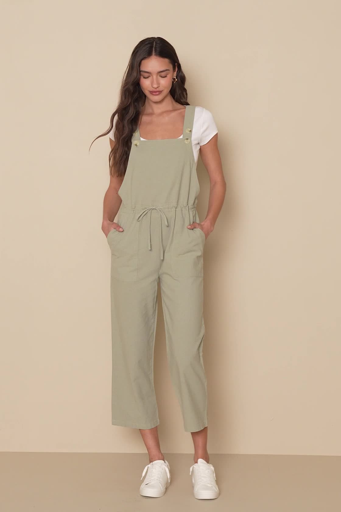新品  roughlow high-waist wide salopette Wide Leg Baggy Jumpsuit with Pockets One Piece Jumpsuits