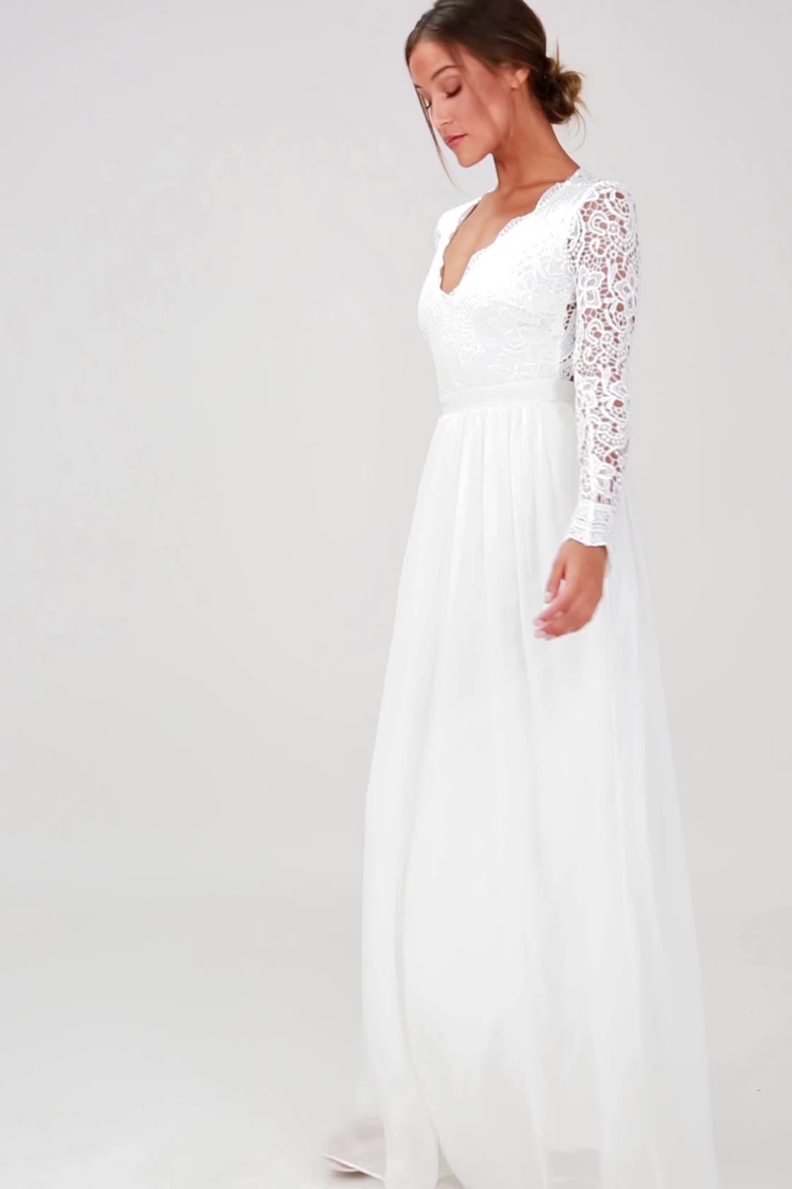  Long  Sleeve  Plain Wedding  Dresses  Uk DACC