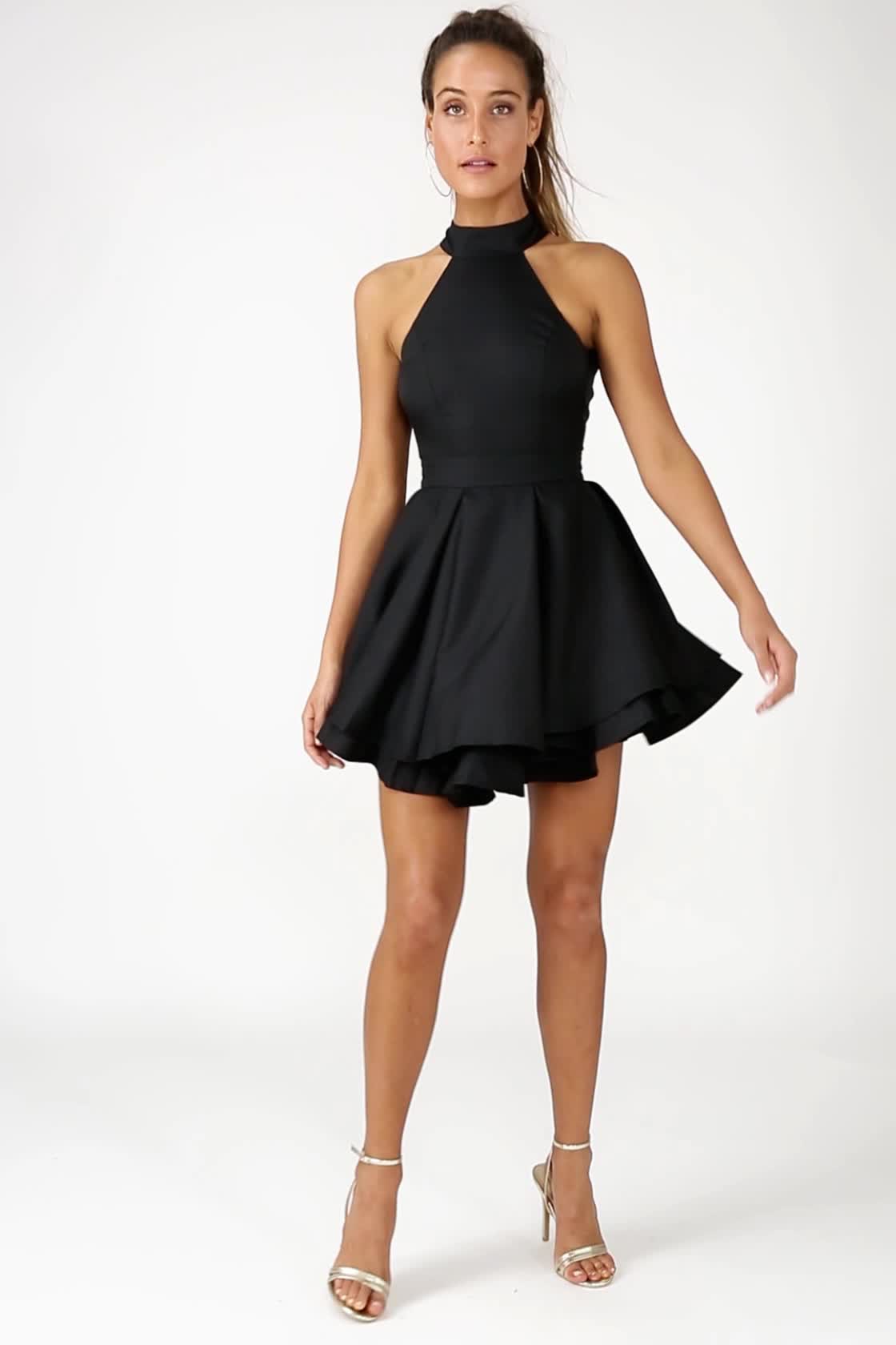 Cute Black Skater Dress - LBD 