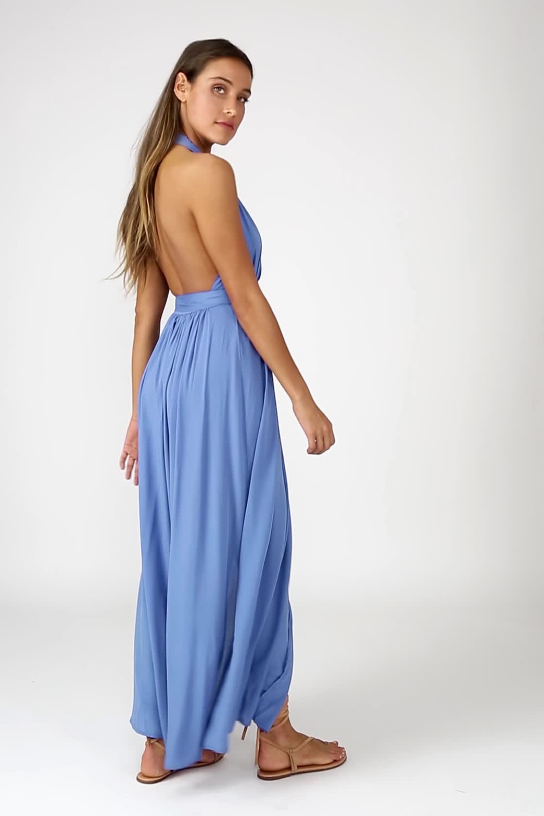 Lovely Periwinkle Blue Dress - Maxi ...